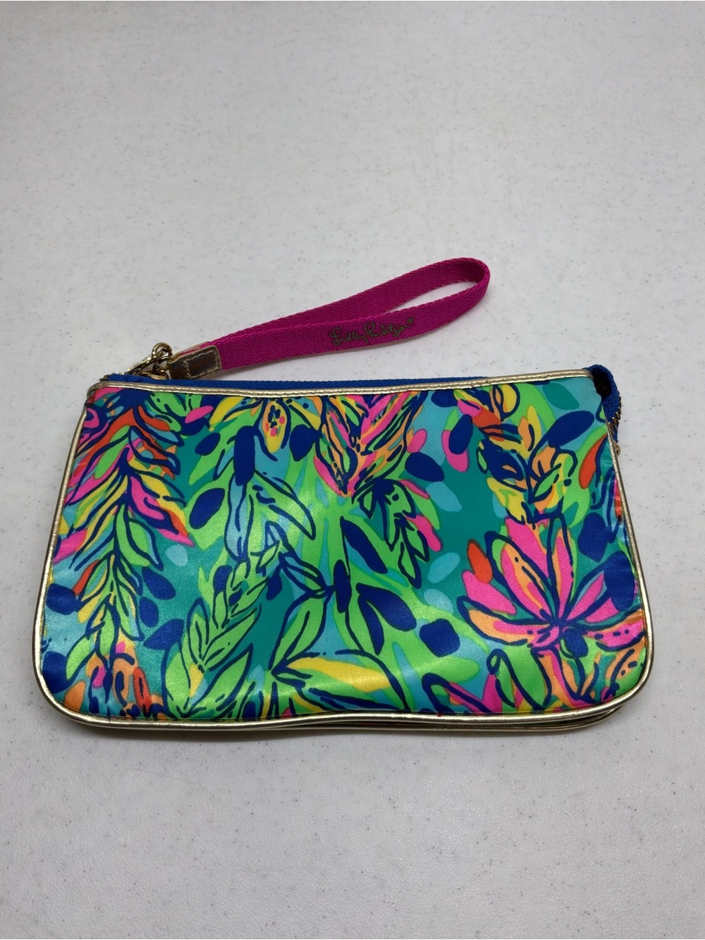 Lilly Pulitzer Tropical Print Wristlet - Pink Strap